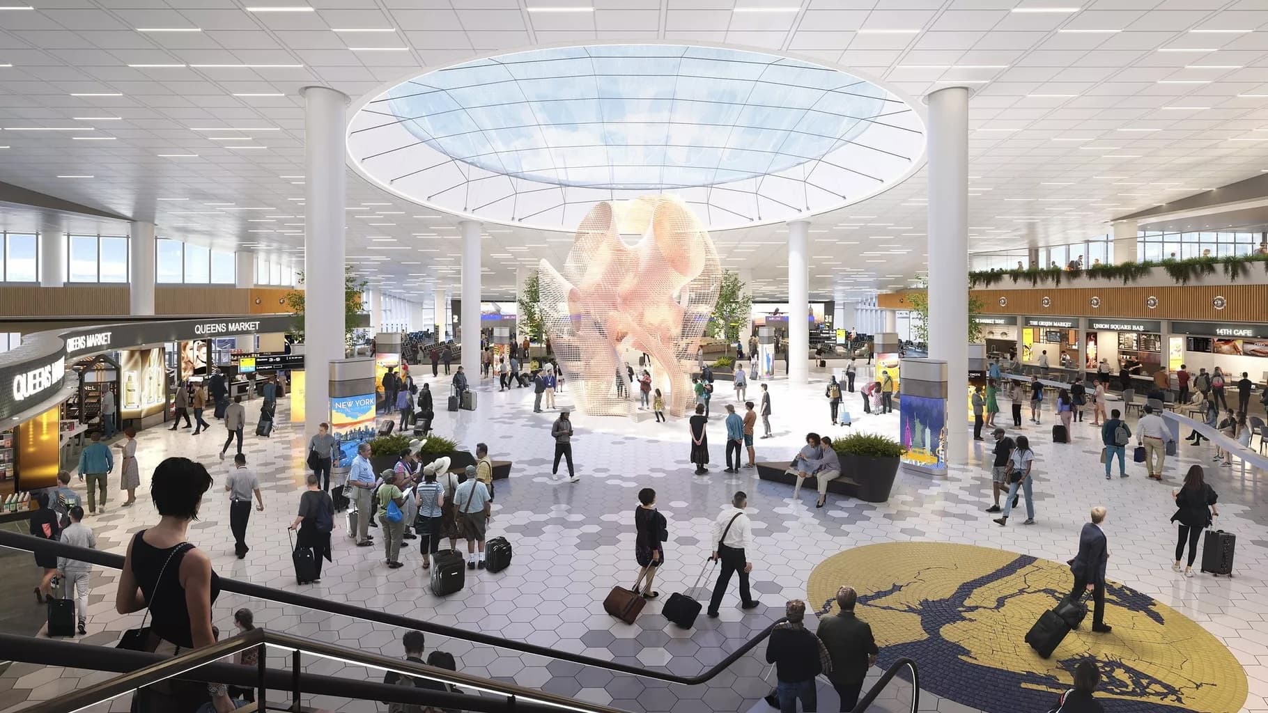JFK Airport commissions artworks by Barbara Kruger and Charles Gaines, among others.